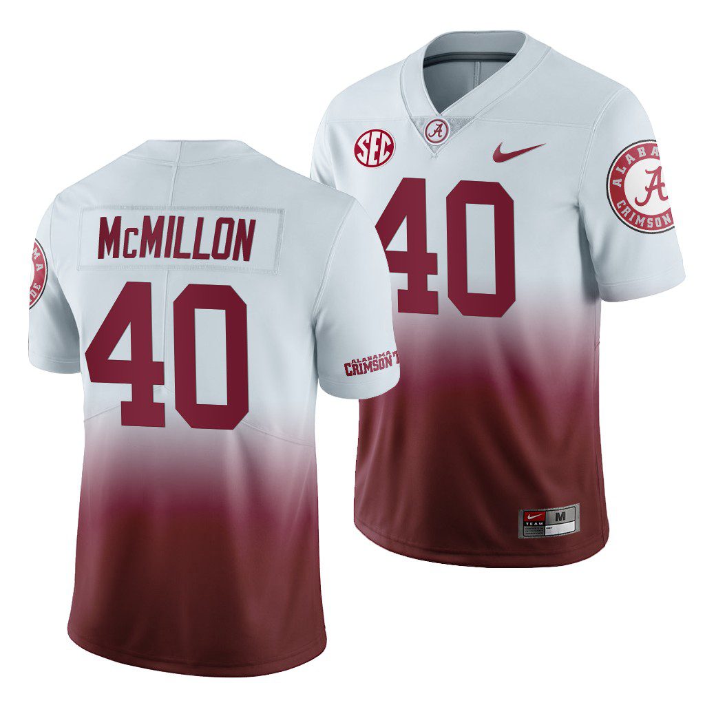 Men's Alabama Crimson Tide Joshua McMillon #40 Color Crash Gradient 2019 NCAA College Football Jersey